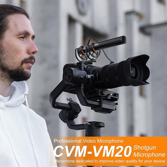 COMICA VM20 Professional Shotgun Microphone for iPhones, Androids, Cameras | Super Cardioid, 60H Working Time, OLED Display, 75/150HZ Low Cut Filters, Video Mic for Vlogging Film Interview Video Record - Image 6
