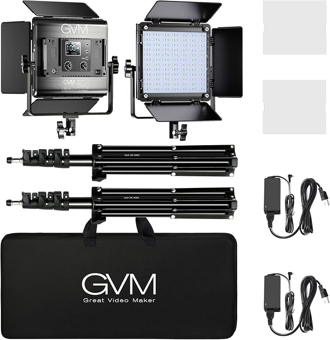 GVM 800D RGB Led Video Light, 2PCS Video Lighting Kit with APP Control, 40W Photography Lighting Led Panel Light with 18 Kinds of The Scene Lights for Studio YouTube, 3200K-5600K, CRI 97+ - Image 9