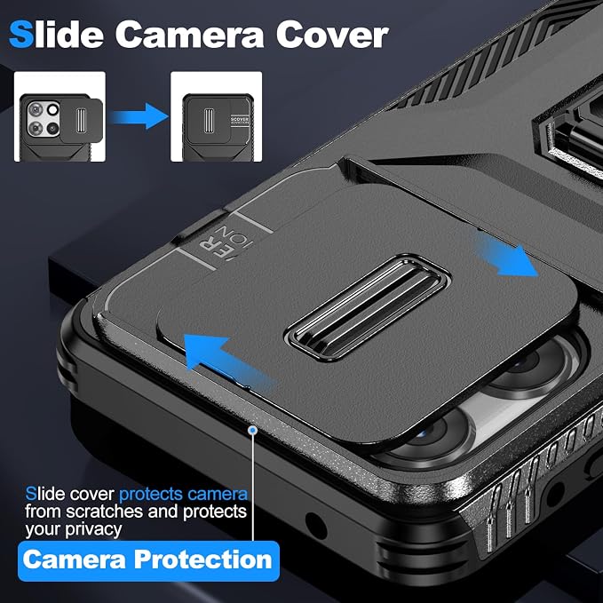 for Moto G Stylus 2025 Case,with Sliding Camera Lens Cover,HD Screen Protector,360° Rotating Kickstand,AYMECL Military-Grade Shockproof Protective Cover for Motorola G Stylus 5G 2025,Black - Image 2