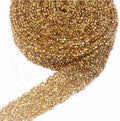 EORTA 1Yard X 3CM Rhinestone Beaded Trim Sparkling Crystal Rhinestone Hotfix Ribbon Iron on Applique Bling Chain Banding Belt for DIY Wedding Bridal Dress Embellishment Phone Wall Decor, Gold by EORTA
