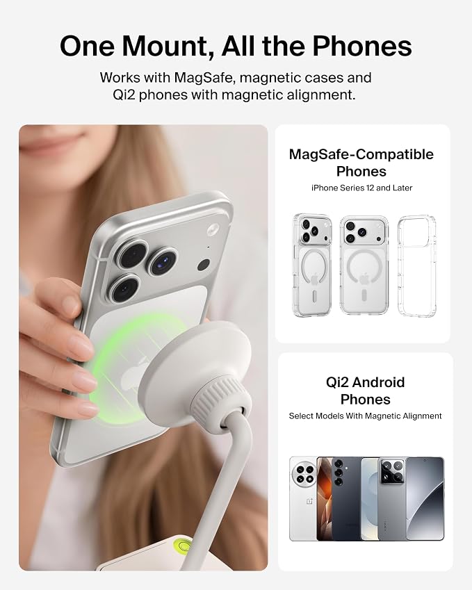 Belkin Stage Magnetic Tripod Phone Mount, MagSafe & Qi2 Compatible | 360-degree rotating holder, for iPhone 17 & 16, Android, TikTok, YouTube, streaming, influencer content - Image 6