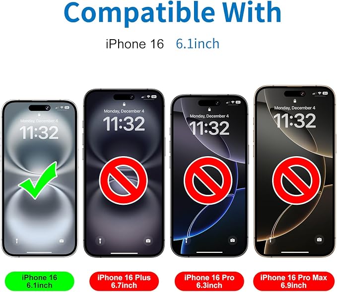 Mothca 2 Pack Matte Glass Screen Protector for iPhone 16 [6.1 inch] + 2 Pack Camera Lens Protector, Anti-Glare & Anti-Fingerprint Case Friendly Tempered Glass Film, Bubble Free, Smooth as Silk - Image 2
