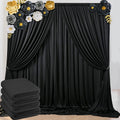 20ft x 8ft Wrinkle Free Black Backdrop Curtains for Parties, 4 Panels Thick Polyester Black Photo Backdrop Drapes for Weddings Birthday Photography Background Curtains by ENJOYYOURPARTY