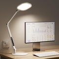 Eye-Care Desk Light for Video Calls Home Office-White | 15W LED Desk Lamp with CRI 97.8 Memory & Timer Function, 1200LM Dimmable Computer Light for Conference, Reading, Study by LitONES
