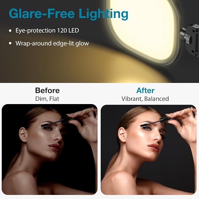 InnoGear Ring Light with Stand for Desk Computer Selfie 120 LED 50 Modes | LED Lights for Video Conference, Clip On, Portable, 5 Color Modes, Adjustable, Monitor, Laptop, Easy to Attach, Recording - Image 3