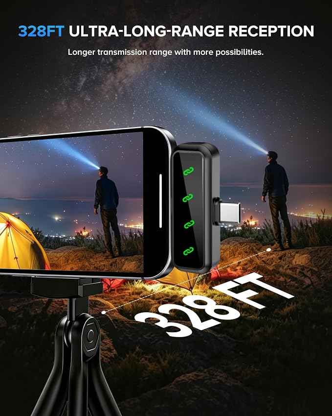 4 Pack Wireless Lavalier Microphone with 100H Charging Case | Mini Mics for iPhone/iPad/Android; LED Display, AI Noise Reduction, 4-Person Video Recording, Podcasts, YouTube, TikTok, Vlog - Image 8