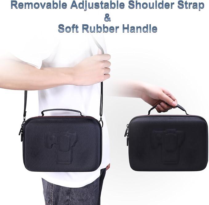 Camera Case Compatible with Canon EOS Rebel T7/R50/R6 Mark II/R100/R50 V/T6/R8/R10/R5 Mark II/RP/R7/5D Mark IV/SL3/R5/T100 DSLR SLR Camera, Len and Tripod with 4 Dividers and Shoulder Strap, Black | Hard Carrying Travel Case for Canon EOS Rebel T7/R50/... - Image 6
