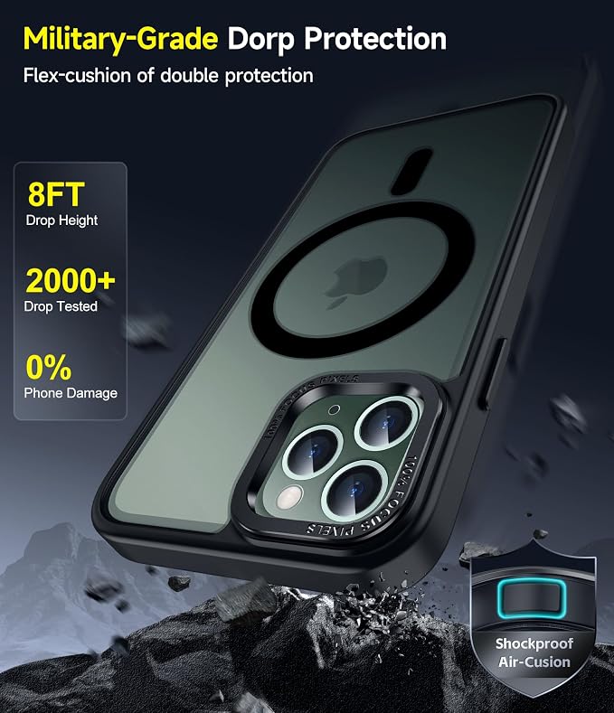 LeYi for iPhone 11-Pro-Max-Cases with Screen Protector X2 + Camera Cover X2: i Phone 11pro promax Case for MagSafe Magnetic 11promax Heavy Duty Protection Bundle Women Men Teens & Young, Black - Image 4