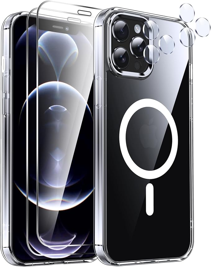 LeYi for iPhone-12-Pro-Max Case Clear: Compatible with Magsafe[ Screen Protector X2+ Camera Cover X2] iPhone12 Promax Cases Funda para i 12Pro Max Magnetic Protective Heavy Duty Slim, Transparent - Image 7