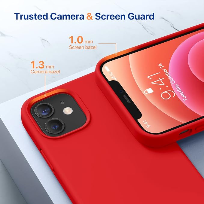 Miracase Silicone for iPhone 12 Case and iPhone 12 Pro Case, Red | Liquid Silicone Gel Rubber Shockproof Drop Protection Phone Case for iPhone 12/12 Pro 6.1 inch - Image 5
