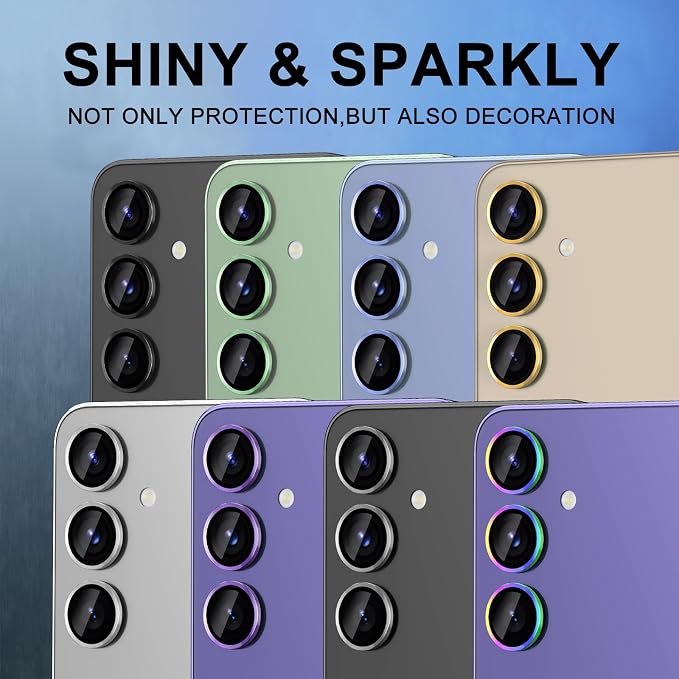 for Samsung Galaxy S25 Plus Camera Lens Protector, Individual Metal Ring Tempered Glass Lens Cover, [Strong Adsorption] Scratch Resistant Ultra-Thin HD Clear Lens Cover, 1 Set-Silvery - Image 7