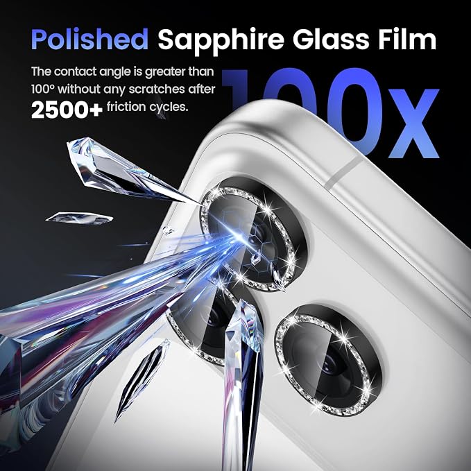 Tensea Camera Lens Protector Compatible for iPhone 17 Pro Max/17 Pro | Metal Aluminum Alloy Tempered Glass Cover Bling Camera Screen Protector Accessories, Case Friendly - Image 6