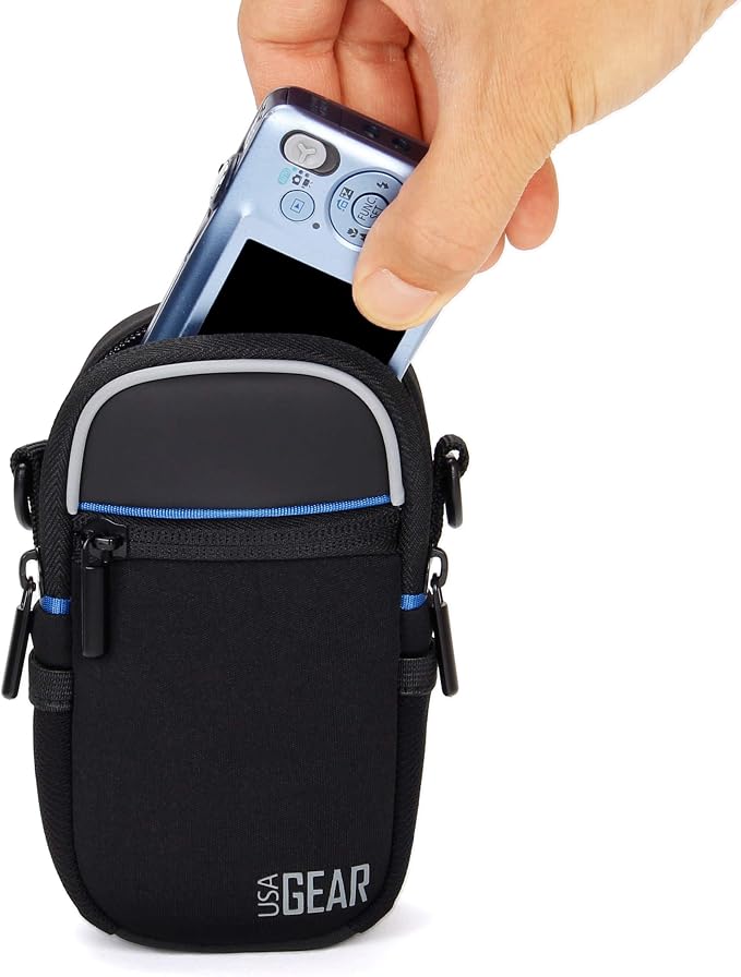 USA Gear Compact Camera Case Point & Shoot Camera Bag with Accessory Pockets, Rain Cover & Shoulder Strap Works W/Sony CyberShot, Canon PowerShot ELPH, Nikon COOLPIX, Olympus & More - Image 4