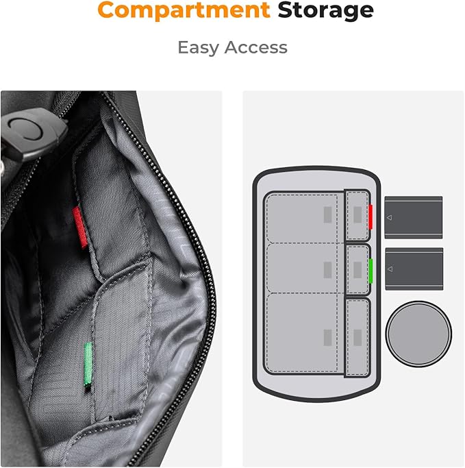 K&F CONCEPT Camera Sling Bag, Everyday Shoulder Crossbody Bag | Multifunction Photography Portable Bag, DSLR/SLR/Mirrorless Camera Case, Compatible for Canon/Nikon/Sony, BS01 - Image 4