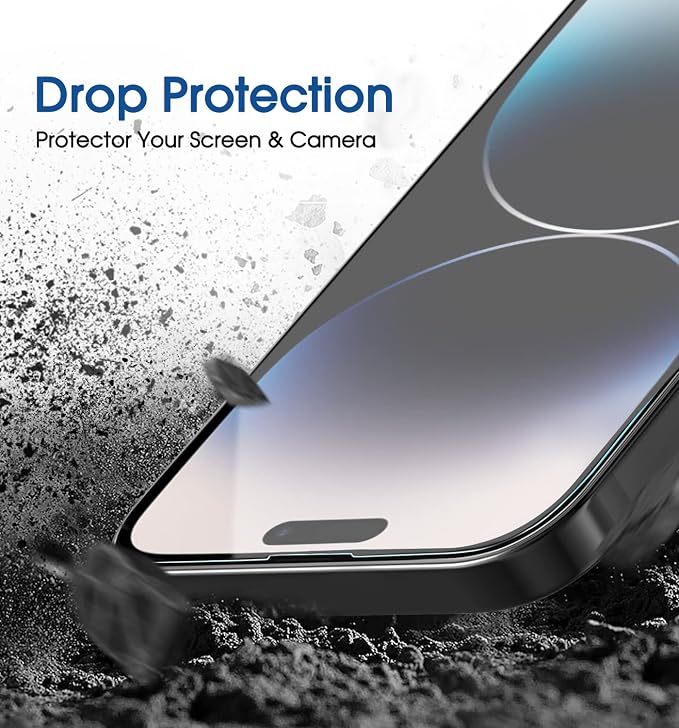 amFilm OneTouch for iPhone 14 Pro Max Screen Protector 6.7'' Tempered Glass | Auto-Alignment, 30s Install, Bubble Free, 9H Hardness, Scratch & Drop Protection, HD Clear, Case Friendly, 2 Pack (14P-6.7'') - Image 3