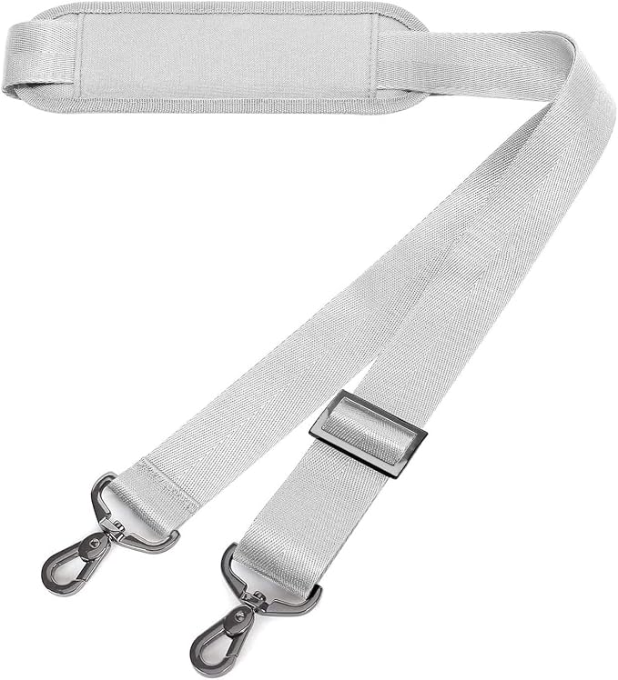 MOSISO 56 inch Shoulder Strap, Adjustable Soft Universal Non-Slip Strap | Thick Replacement Strap, Fit Padded with Metal Swivel Hooks for Laptop Shoulder Bag/Laptop Messenger Bag, Gray by MOSISO