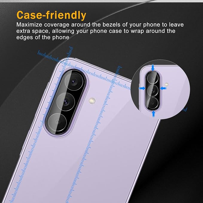 3 Pack Camera Lens Protector for Samsung Galaxy A57/A37 5G | Tempered Glass,Anti-Fingerprint,9H Hardness,Scratch Resistant,Easy to Install,Bubble Free,HD Clarity - Image 3