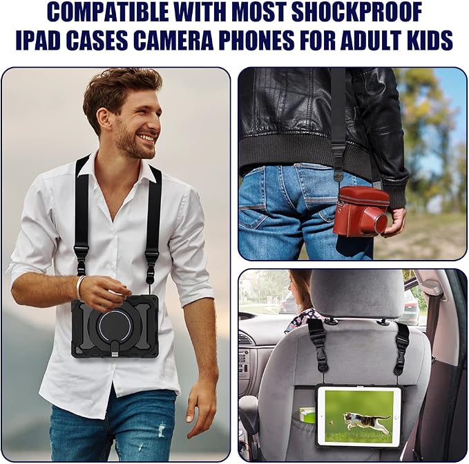 1 PACK Adjustable Shoulder Strap, Durable Nylon Neck Portable Lanyard, Suitable for iPad, iPhone, Camera, Binocular, Crossbody Laptop, Luggage Bag - Image 6