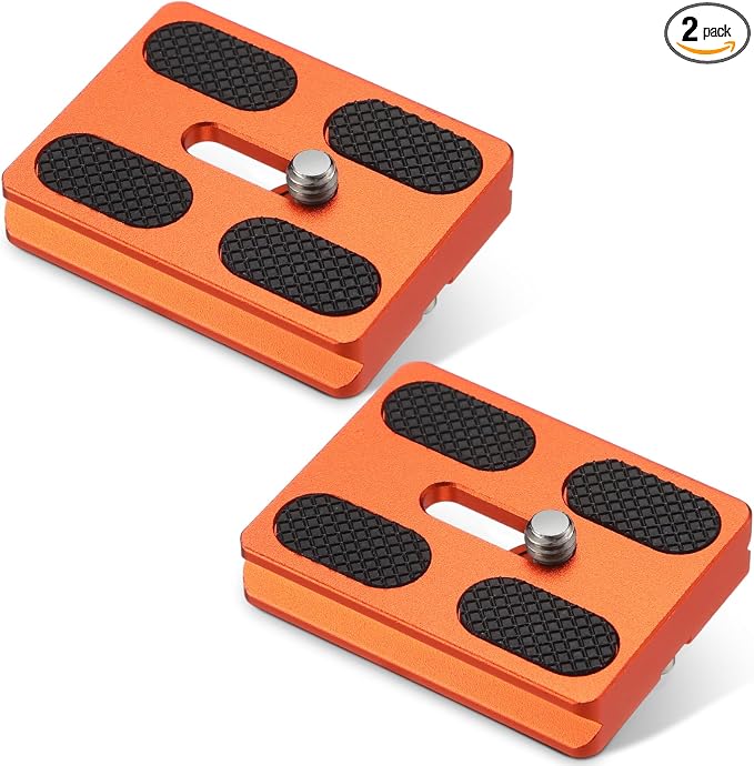 Frienda Quick Release Plate Tripod 1/4-20 DSLR,Pu50,Orange | Tripod Mount Plate, Camera Tripod Mount for DSLR Camera Tripod Ball Head , Metal, 1.9 x 1.5 x 0.4 Inch by Frienda