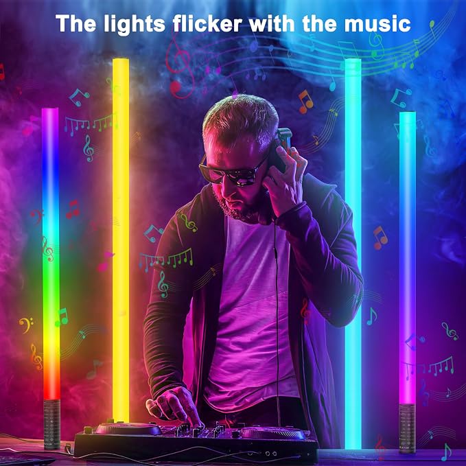 2 Pack 4ft Portable Battery Powered Tube Light 5000 mAh Handheld LED Tube Lights 120cm with Tripods, 500 Vivid Effects, for DJ Lighting, Dance, Photography, Light Painting, YouTube, Night Bar, Party - Image 9