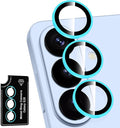 for Samsung Galaxy S26 Camera Lens Protector, Individual Metal Ring Tempered Glass Lens Cover, [Strong Adsorption] Scratch Resistant Ultra-Thin HD Clear Lens Cover, 1 Set-Blue Shine by Btscase