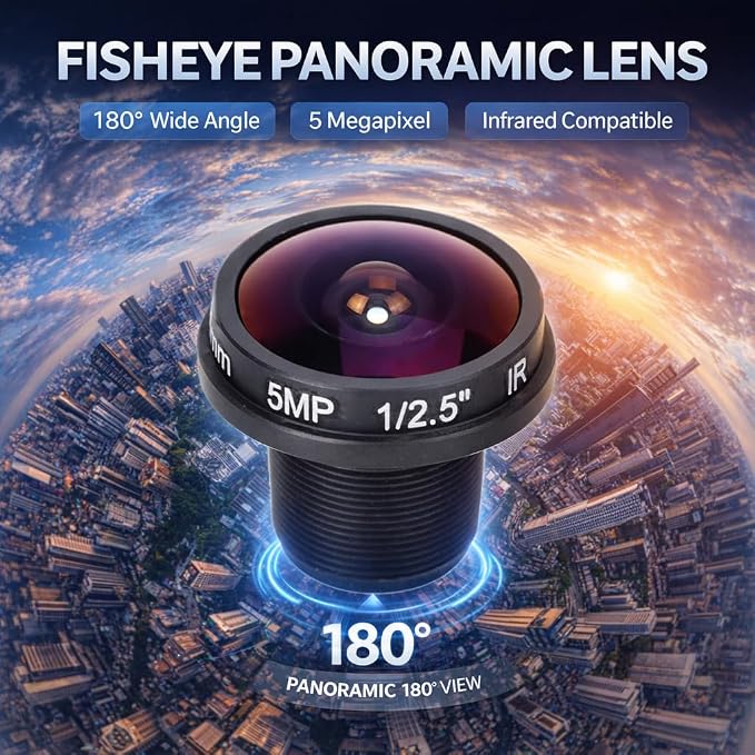 Sonew 1.8mm 180° Wide Angle Board Lens, HD 5mp Fisheye View CCTV Wide Angle Camera for CCTV Cameras - Image 2