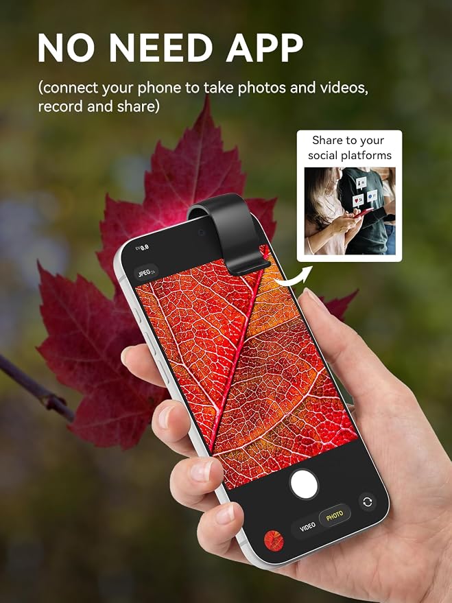 Phone Microscope 200X with LED Light & CPL Filter, Pocket Microscope Camera Attachment for iPhone & Android, No App Needed, STEM Science Gift for Kids, Coin, Jewelry, Plants, Small Objects Inspection - Image 8