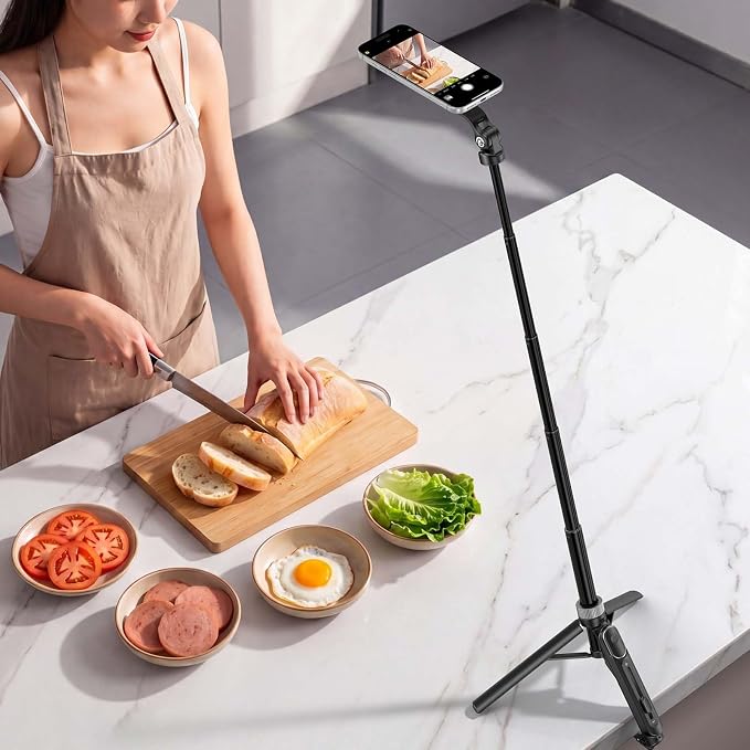 ULANZI TT86 Magnetic Tripod for iPhone 17, 35" Extendable Selfie Stick w Remote, 2-in-1 Phone Clip&Dual Cold Shoe Mounts-Lightweight Overhead Phone Tripod Stand for Vlogging, Travel, Video Recording - Image 6