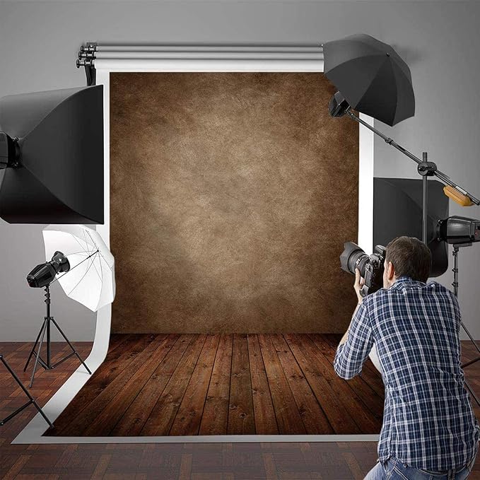 Allenjoy 8x12ft Soft Retro Abstract Brown Wall with Wood Floor Backdrop for Kids Photography Baby Newborn Cake Smash Photo Shoot Background Photographer Props - Image 6
