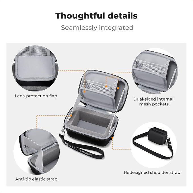 K&F CONCEPT Carrying Case for Digital Camera, Hard Shell Protective Case | Compatible with Ricoh GR III/GR IIIX/for Sony ZV-1 RX100/ for Canon G7X Mark III/G5X Mark II (Case Only),BE02 - Image 7