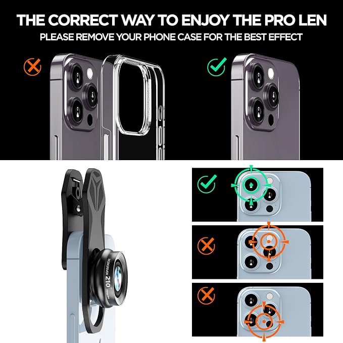 210° Fisheye Lens, Professional Cell Phone Lens for iPhone,Samsung,Pixel,BlackBerry,Ipad,Notebook,Etc,Fish Eye Lens - Image 5