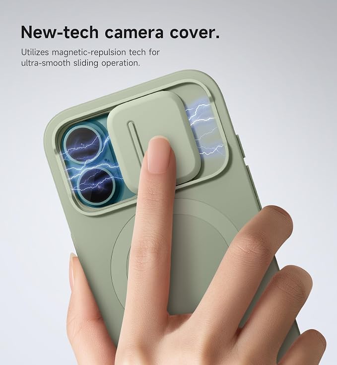 SURITCH for iPhone 16 Case with Magnetic Camera Slide Cover and Adjustable Kickstand, Compatible with MagSafe, Shockproof Bumper Case Slim Protective Cover 6.1 Inch, Green - Image 4