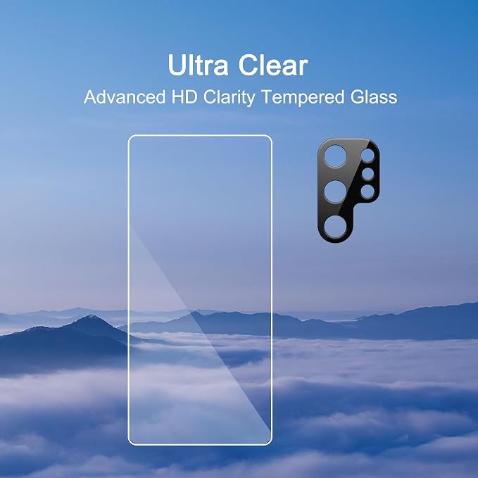 Ailun Screen Protector + Camera Lens Protector for Galaxy S25 Ultra,3+3Pack | 6.9 Inch, Tempered Glass, Fingerprint Unlock, 0.25mm, Ultra Clear, Anti-Scratch, Case Friendly - Image 4