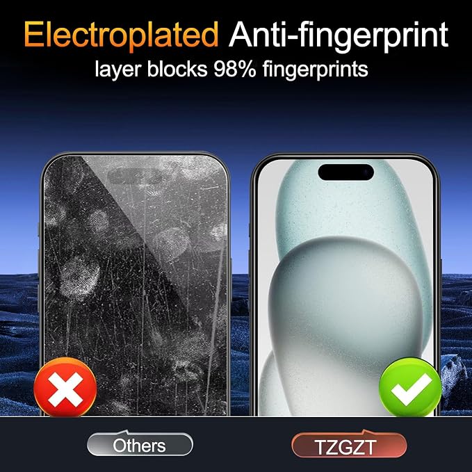 TZGZT 3 Pack Screen Protector for iPhone 15, Tempered Glass, Case Friendly | 9H+ Hardness, Military Grade Shatterproof, Anti-Scratch, HD, Easy Installation, Bubble Free, Include Camera Lens Protectors - Image 5