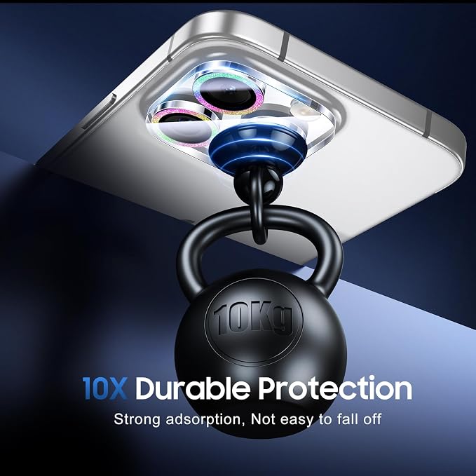 UniqueMe for 3 Pack iPhone 16 Pro/16 Pro Max Camera Lens Protector-Colorful | Drop Protection, Case Friendly, 9H Tempered Glass, Camera Cover Screen, Update New Version - Image 2