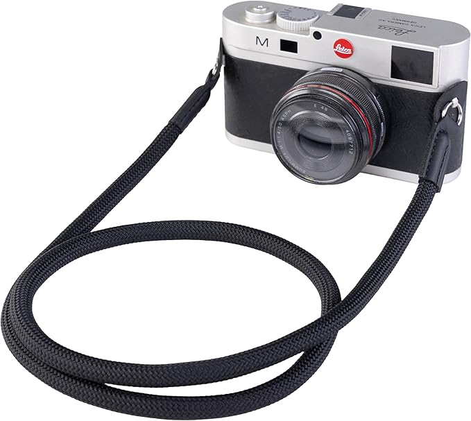 Camera Strap Vintage 100cm Nylon Climbing Rope Camera Neck Shoulder Strap for Micro Single and DSLR Camera.(Black) by Eorefo