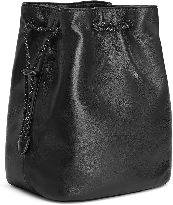 S-ZONESoft Leather Camera Insert Bag Drawstring Camera Pouch DSLR Lens Case | Top Grain Lambskin Leather, Drawstring Closure, Dust-proof, Scratch-resistant, Compatible with Canon Nikon Sony - Image 2