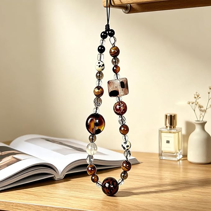 Cute Beaded Camera Wrist Strap for Phone, Digital Camera Charm Lanyard, Pearl Beaded Chain for Bag Keychain Gift - Image 4