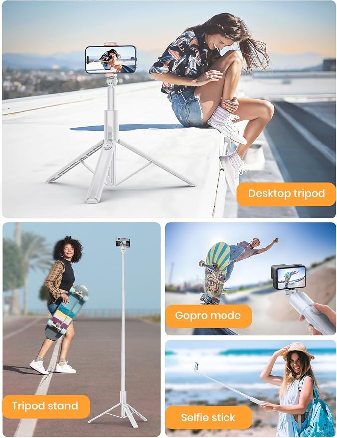 71" Phone Tripod with 1/4" Camera Mount, NT79 Extendable Selfie Stick | Extra Tall,Wireless Remote,Comapct Travel Stand Holder for Filming Video Recording,Compatible with iPhone/Samsung/Camera - Image 7