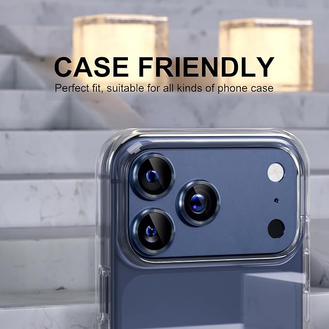 Choiche for iPhone 17 Pro Max Camera Lens Protector, Deep Blue | Metal Camera Cover with 9H Tempered Glass Lens Screen Protector Accessories, Strong Adsorption, Case-Friendly, 6.9-inch - Image 4