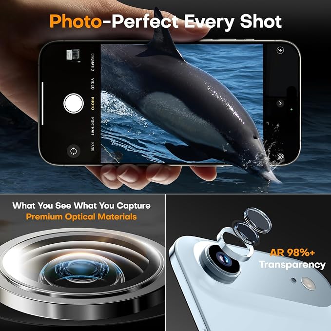 for iPhone Air Camera Lens Protector- Sky Blue | 9H Tempered Glass, Metal Individual Camera Cover, Accessories, Anti-drop, Case Friendly, HD Clear, Anti-Scratch - Image 4