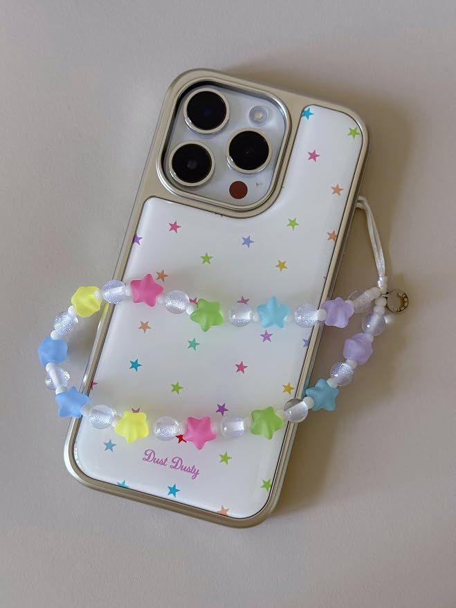 Drawwind Phone Charm Strap Cute Wrist Straps Cell Phone Charm String Y2K Aesthetic Lanyard Wristlet Chain for Case Camera AirPods Bags Keychains (Colorful Stars) - Image 2
