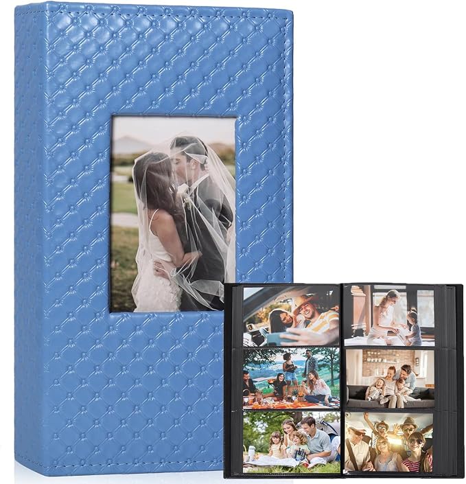 RECUTMS Photo Album 4x6 Pictures, 300 Pockets Large Capacity Picture Album | Acid-Free Black Pages, Leather Cover, Horizontal Pockets, Custom Photo Cover, Perfect for Wedding, Family&Trave by RECUTMS