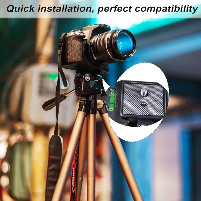 2 Pack 41mm Tripod Quick Release Plate Camera Mounting Adapter, QR Plate Camera Tripod Ball Head Parts Replacement Compatible with Sunpak Kalimar Zomei Tripod Mount 1 5/8’’ - Image 5