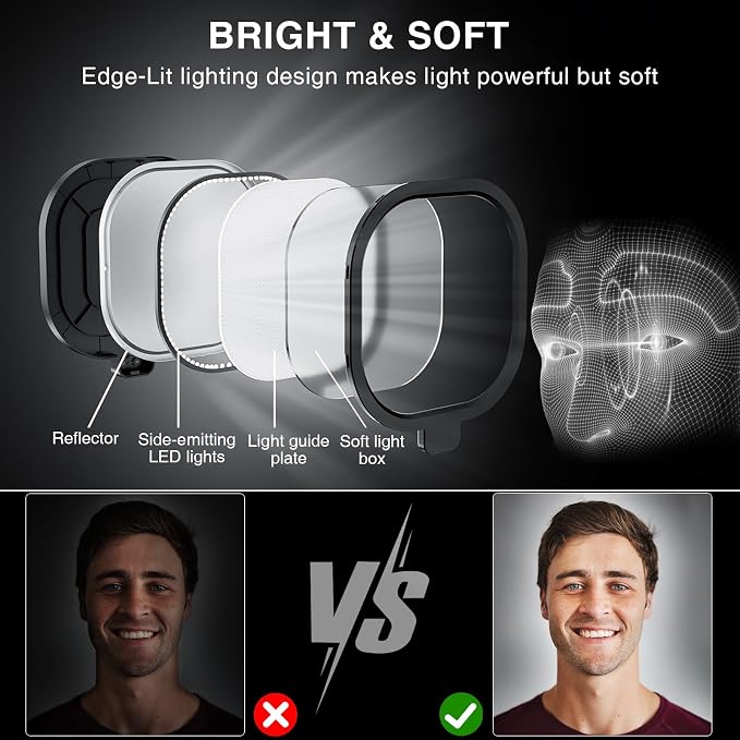 2 Packs Video Conference Lights for Computer Zoom, Webcam, Home Office | Ring Light with Stand for Video Calls, Streaming, Laptop, Desk Lighting with 30 Light Modes, Phone Holder & CRI 97.8 - Image 5