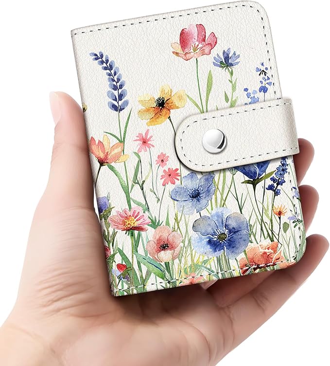 Vintage Floral Small Photos Album for 2x3 Inch Films, 56 Pockets | Mini Cute Picture Book, Wallet Size, for Polaroid Fujifilm Instax Mini Instant Camera Printer, Kpop Photocard Binders Holders by Lebrocoli