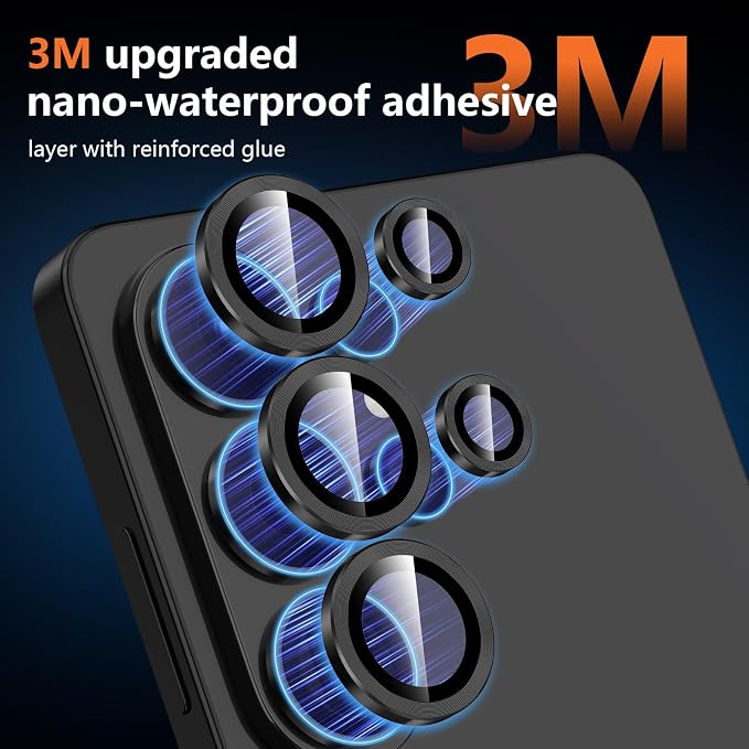 for Samsung Galaxy S26 Ultra Camera Lens Protector, Individual Metal Ring Tempered Glass Lens Cover, [Strong Adsorption] Scratch Resistant Ultra-Thin HD Clear Lens Cover, 1 Set-Black - Image 4
