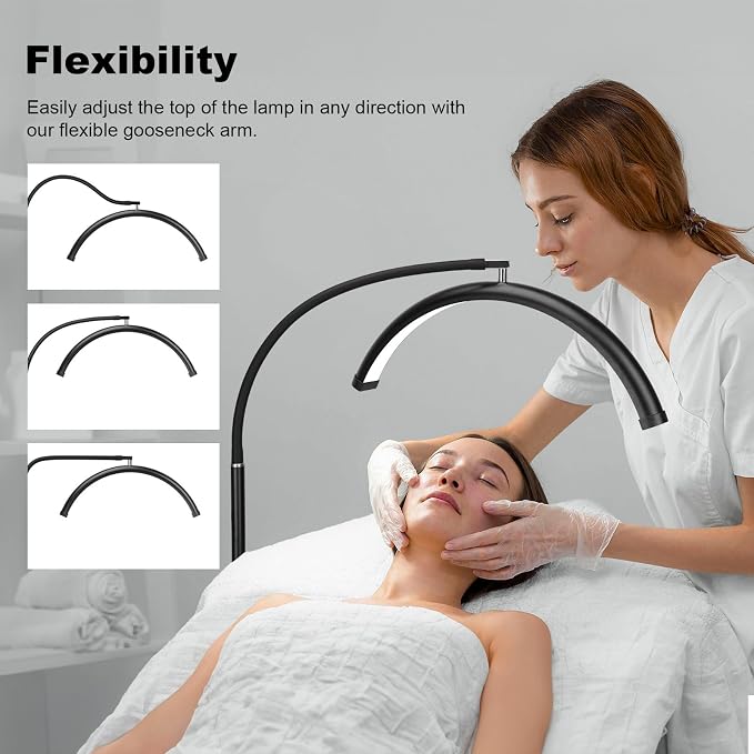 Half Moon LED Floor Light - Professional Shadow-Free Lamp for Lash Techs, Estheticians & Tattoo Artists | Remote Control & Dimmable for Eyelash Extensions, Nail Art, Home & Office - Image 2