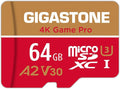 【For Switch 1 Only】GIGASTONE 64GB Micro SD Card, 4K Game Pro, MicroSDXC Memory Card for Gaming Console, Security Camera, UHD Video, up to 95/35MB/s, UHS-I U3 A2 V30 【5-Years Data Recovery】 by Gigastone