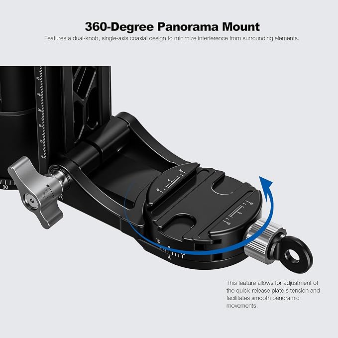 Leofoto Dual-Camera Gimbal Head, Professional Videographer Foldable Gimbal Head with 360° Panorama Shooting and 3/8” Screw Threaded for Cameras/Spotting Scopes, Max Load to 25kg/55.12 lb (DPG-1) - Image 5